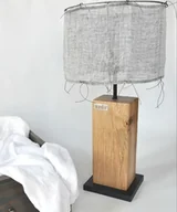 Lampy stojące - Lampka stołowa nocna - dębowa - miniaturka - grafika 1