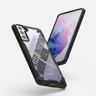 Ringke Fusion X Design etui pancerny pokrowiec z ramką Samsung Galaxy S21+ 5G (S21 Plus 5G) czarny (Cross) (XDSG0053) - Etui i futerały do telefonów - miniaturka - grafika 3