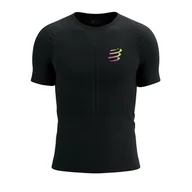 Bielizna sportowa męska - COMPRESSPORT Koszulka biegowa RACING SS T-SHIRT black/safe yellow - miniaturka - grafika 1