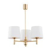 Lampy sufitowe - Żyrandol Polo Plus, 3-punktowy, mosiądz/creme - miniaturka - grafika 1