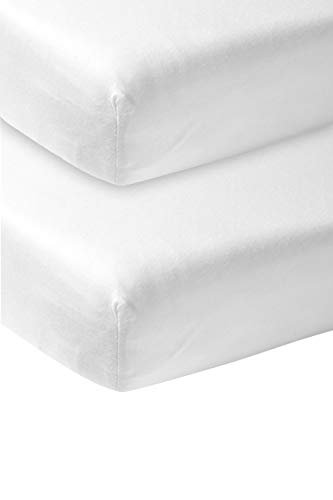 Meyco 563400 2-Pack Fitted Sheet, Co-Sleeper, White
