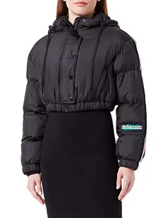Love Moschino Light Technical Fabric, Personalized with Striped Tape And Patch. Kurtka damska, Czarny, 38 - Kurtki damskie - miniaturka - grafika 1