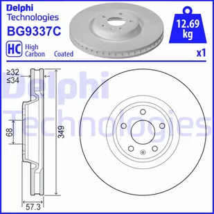 Tarcza hamulcowa DELPHI BG9337C - Tarcze hamulcowe - miniaturka - grafika 1