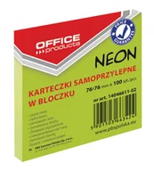 Zakładki indeksujące - Office products Karteczki samop. 76x76 neon zielo - miniaturka - grafika 1