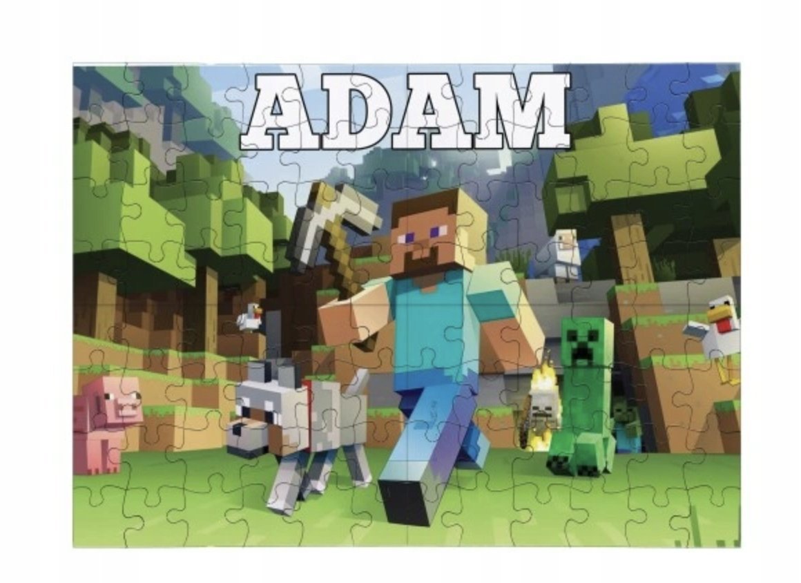 PUZZLE MINECRAFT GRA POSTACIE PREZENT A3 252 el z Nadrukiem + IMIĘ #41