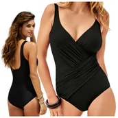 Stroje kąpielowe - STRÓJ KĄPIELOWY JEDNOCZĘŚCIOWY WYSZCZUPLAJĄCY DAMSKI MONOKINI PLUS SIZE L - miniaturka - grafika 1