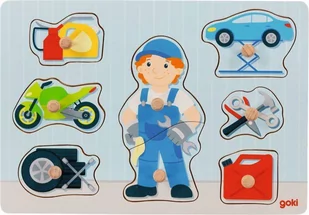 Drewniana układanka Mechanik Goki - Sortery dla dzieci - miniaturka - grafika 1