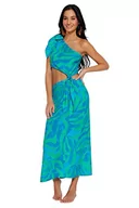 Sukienki - Trendyol Damska sukienka o regularnym kroju, niebiesko-wielokolorowa, 38, Niebiesko-wielokolorowy, 36 - miniaturka - grafika 1