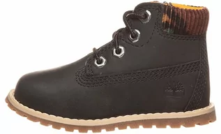 Buty dla dziewczynek - Timberland Skórzane botki "Pokey Pine 6In" w kolorze czarno-brązowym - grafika 1