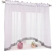 Firany - FIRANA DO KUCHNI ŁUK WOAL GIPIURA SZARA 300x160 cm - miniaturka - grafika 1