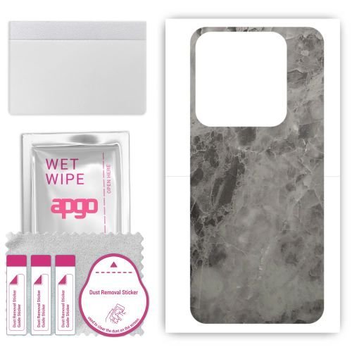 folia naklejka skórka strukturalna na TYŁ do Xiaomi 14 Pro - Marmur Czarny - apgo SKINS