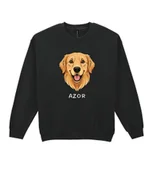 Bluzy damskie - Bluza bez kaptura Golden Retriever Personalizowana Pies Czarny M - miniaturka - grafika 1