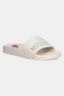 Klapki i japonki damskie - Love Moschino klapki damskie kolor beżowy - miniaturka - grafika 1