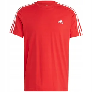 Koszulka męska adidas Essentials Single Jersey 3-Stripes Tee czerwona IC933 - Koszulki męskie Koszulka męska adidas Essentials Single Jersey 3-Stripes Tee czerwona IC933 - Koszulki męskie - miniaturka - grafika 1
