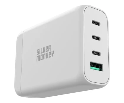 Silver Monkey Ładowarka GaN 130W USB-C PD + USB 3.0 QC W