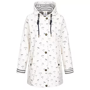 Ankerglut Damen Friesennerz Regenmantel Regenjacke Mit Kapuze Gefüttert Wasserdicht Wetterfest Übergangsjacke #Ankerglutbucht Kurtka przeciwdeszczowa damska, biały, 46 - Kurtki damskie - miniaturka - grafika 1