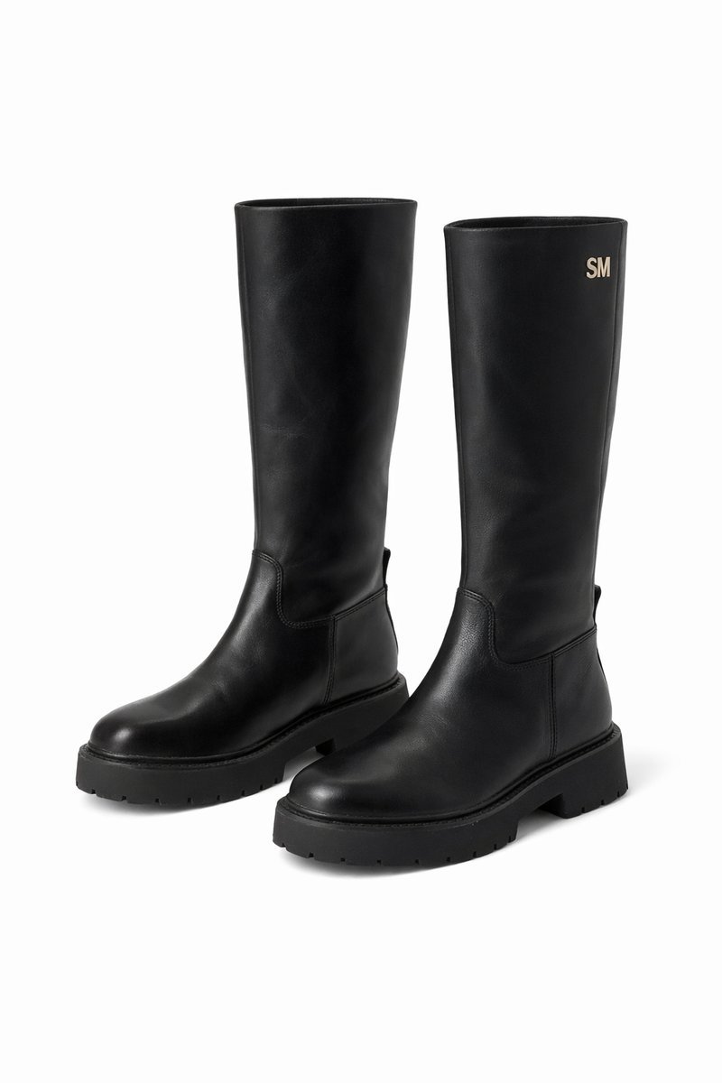 STEVE MADDEN CZARNE KOZAKI OFICERKI SKÓRA NATURALNA ZAMEK 40 1I3A