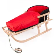 Sanki i ślizgacze - SANKI ZE ŚPIWORKIEM I OPARCIEM DREWNIANE SANKA, MATERACYK, SZNUREK SOLIDNA - miniaturka - grafika 1