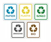 Kosze na śmieci - NAKLEJKI SEGREGACJA ŚMIECI, NA KOSZE 10x12 KOMPLET - miniaturka - grafika 1
