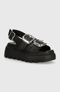 Steve Madden sandały skórzane Transporter damskie kolor czarny na platformie SM11003060 - Sandały damskie - miniaturka - grafika 1