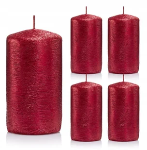 Świece ozdobne czerwone walec kokon 10/6 zestaw 5 - Świece - miniaturka - grafika 1