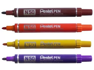 Pentel, marker permanentny N50, brązowy - Markery permanentne - miniaturka - grafika 1
