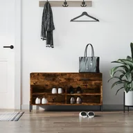 Wieszaki i stojaki - vidaXL Ławka z miejscem na buty, przydymiony dąb, 102x35x55 cm - miniaturka - grafika 1