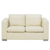 Sofy i kanapy - Beliani Sofa 2-osobowa ekoskóra beżowa HELSINKI 13210 - miniaturka - grafika 1