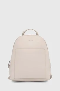 Calvin Klein plecak damski kolor beżowy mały gładki K60K611363 - Plecaki - miniaturka - grafika 1