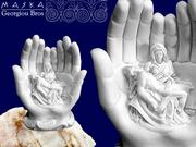 Figurki dekoracyjne - Pieta w dłoniach alabaster grecki - miniaturka - grafika 1
