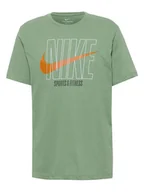 Koszulki sportowe męskie - Nike Koszulka sportowa w kolorze zielonym - miniaturka - grafika 1