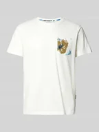 Koszulki męskie - T-shirt z prążkowanym, okrągłym dekoltem model ‘BHJEM’ - miniaturka - grafika 1