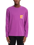 Koszulki męskie - edc by ESPRIT Męski T-shirt 102CC2K302, 505/fioletowy, S, 505/Violet, S - miniaturka - grafika 1
