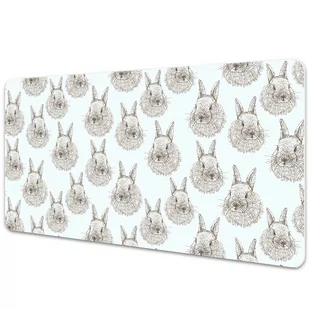 Podkładka na biurko Króliki szkicowany 90x45 cm - Podkładki na biurko - miniaturka - grafika 1