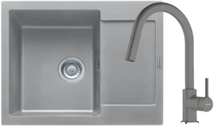 Zestaw granitowy Zlewozmywak Franke Maris MRG 611-62 + Bateria Lina pull-out Kamienny szary - Zlewozmywaki z baterią - miniaturka - grafika 1
