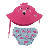 Pieluchy - Zoocchini, Zestaw kąpielowy, Pieluszka+czapka, Flaming, rozmiar L - miniaturka - grafika 1