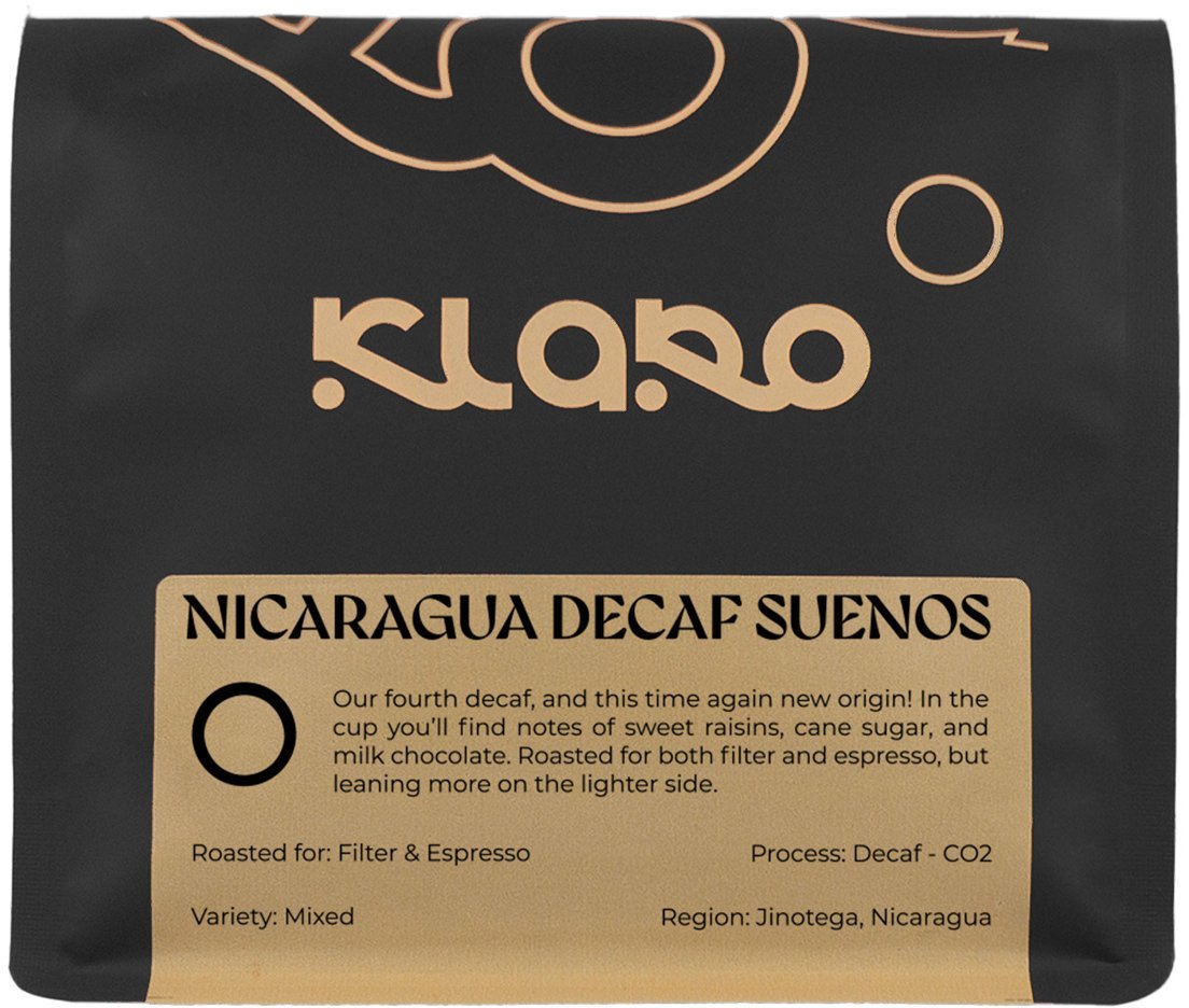 Kawa ziarnista Klaro - kawa ziarnista bezkofeinowa Nikaragua Decaf Suenos CO2 Omniroast 250 g