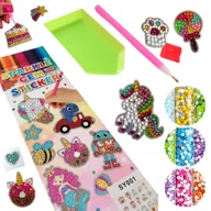 Zabawki kreatywne - Haft Diamentowy Urocze Jednorożce Diamenty Naklejki Kolorowe Wyklejanie 5d - miniaturka - grafika 1