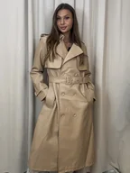 Płaszcze damskie - Płaszcz z ekoskóru Lungo Camel - miniaturka - grafika 1