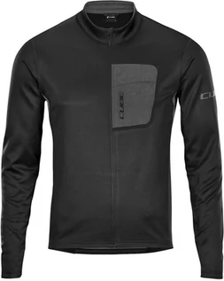 Kurtki rowerowe - Cube Cube ATX Full Zip LS Jersey Men, czarny M 2022 Kurtki softshell - grafika 1