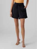 Spodnie sportowe damskie - Vero Moda Szorty materiałowe Carmen 10278931 Czarny Loose Fit - miniaturka - grafika 1