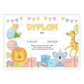 Dyplomy i okładki - LearnHow Dyplom A4 urodzinowy - Wesołe zwierzaczki 5szt - miniaturka - grafika 1