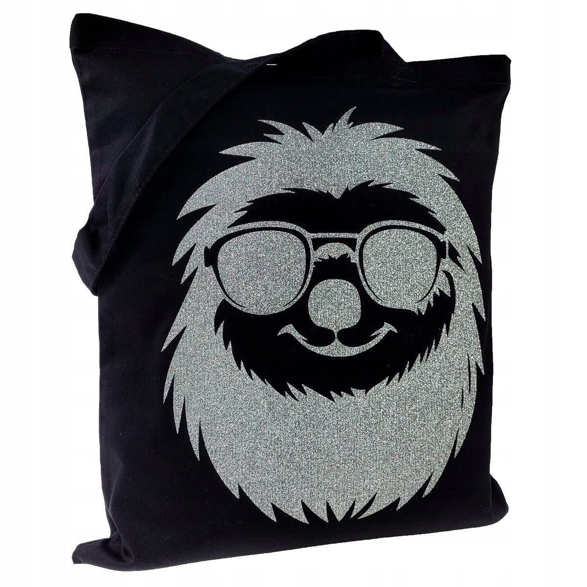 TORBA bawełniana czarna 220g nadruk LENIWIEC torebka siatka na zakupy