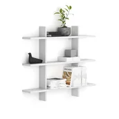 Regały biurowe - Półka biurowa ścienna podwójna SOLID, 1250 x 200 x 1075 mm, biały - miniaturka - grafika 1