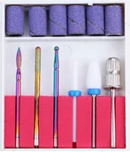 Frezarki do paznokci - Zestaw frezów diamentowych i ceramicznych + nośnik i nakładki 12 elementów - miniaturka - grafika 1