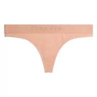 Majtki damskie - Calvin Klein Stringi damskie, szarość kamienia, XS - miniaturka - grafika 1