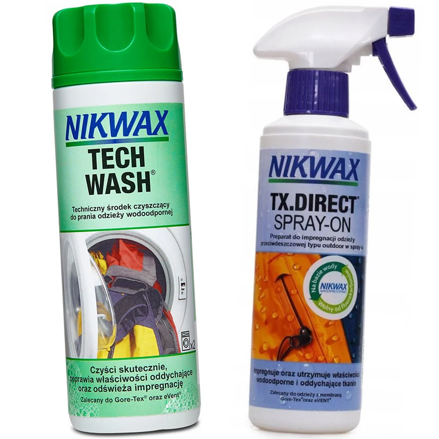 ZESTAW NIKWAX TECH WASH + IMPREGNAT TX.DIRECT SPRAY DO ODZIEŻY TECHNICZNEJ