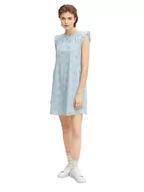 Sukienki - TOM TAILOR Denim Damski sukienka z haftem z dziurkami 1031322, 26298 - Calm Cloud Blue, XXL - miniaturka - grafika 1