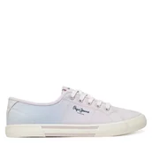 Trampki damskie - Tenisówki Pepe Jeans Brady Colors W PLS31600 Fioletowy - miniaturka - grafika 1