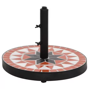 vidaXL Okrągła podstawa pod parasol, terakotowo-biała, 12 kg - Parasole ogrodowe - miniaturka - grafika 1